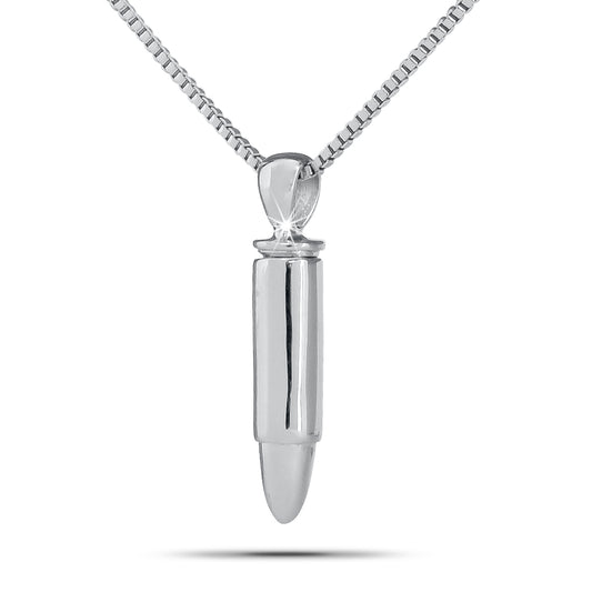 Bullet Pendant Silver Keepsake Urn