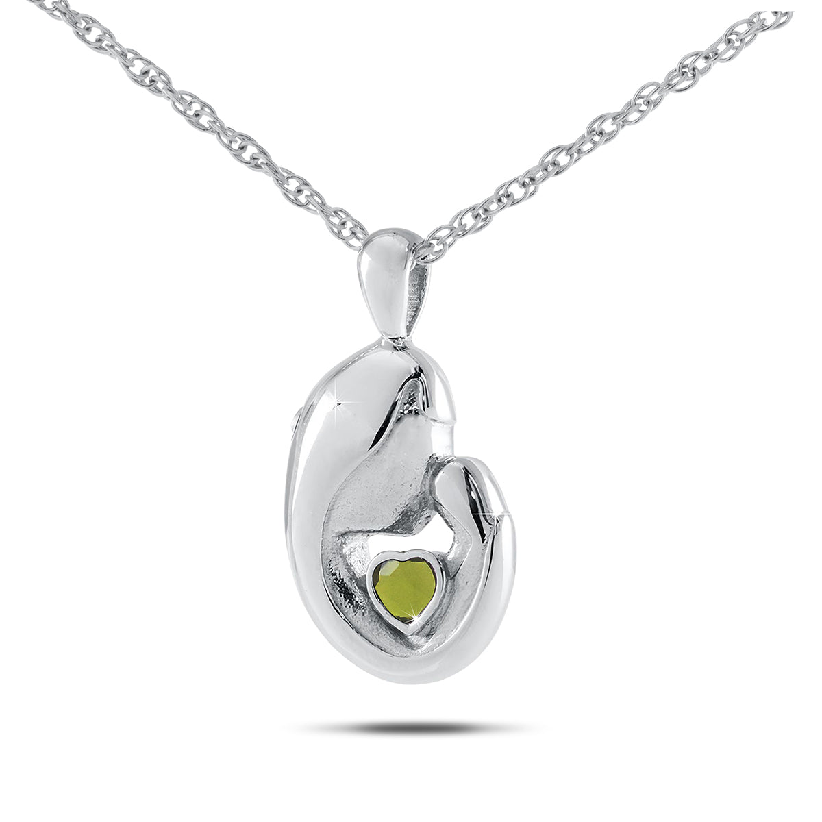 August w/ Peridot Stainless Steel Keepsake